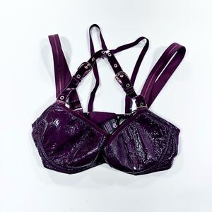 Scantilly by Curvy Kate buckle up padded half cup bra in Oxblood 32DD